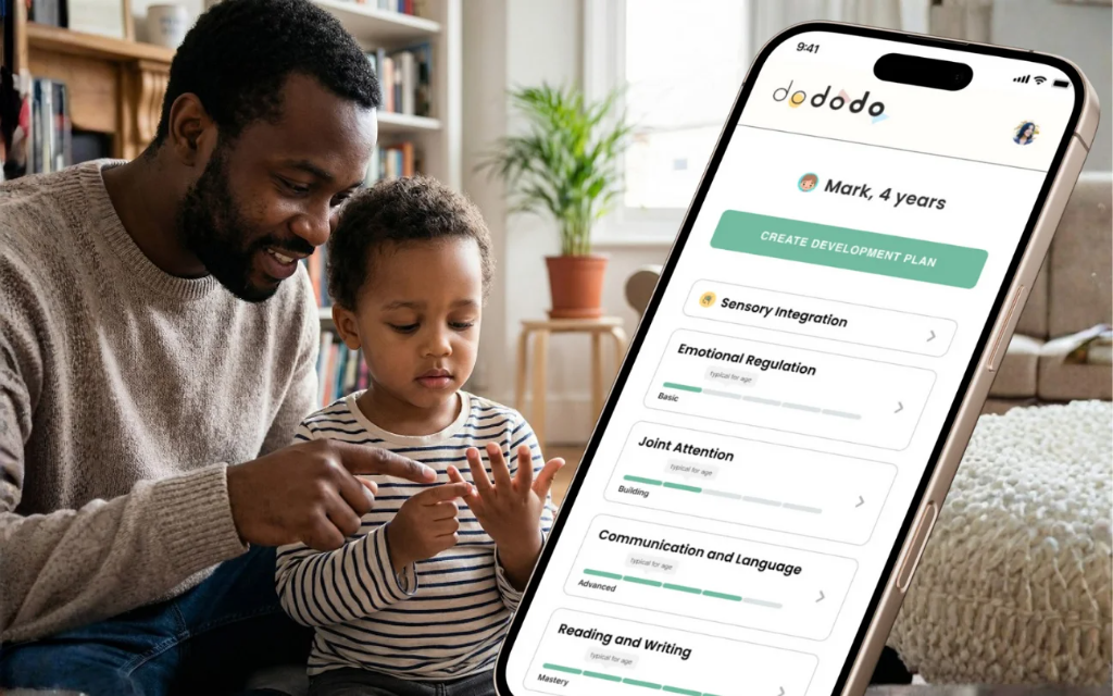 Dododo app showing child development assessment